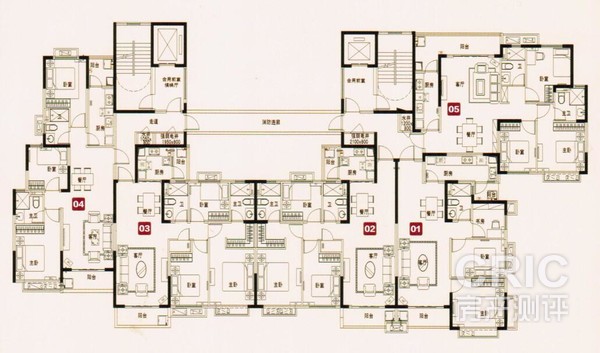 2号楼标准层平面图