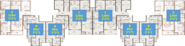 N6地块1/2/3/4号楼楼层平面图