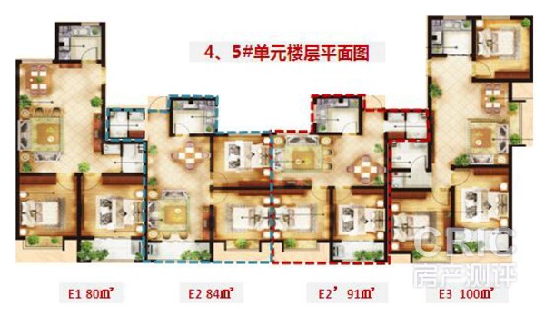 4、5#楼单元层平面图