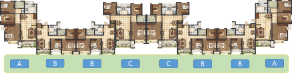 3号院3/8#标准层楼层平面图