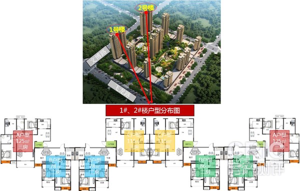1#、2#楼户型分布图