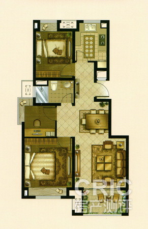 二房一厅一卫92平方米