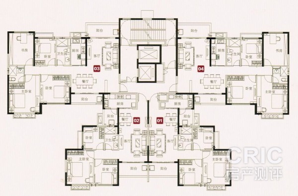 7号楼标准层平面图