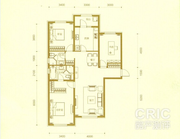 F户型-140.0：三房两厅两卫