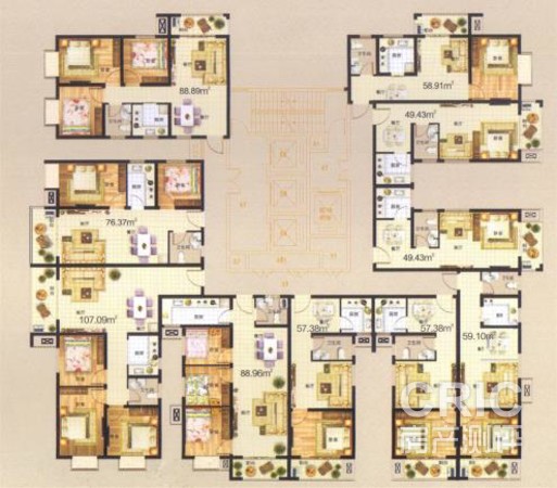 3#楼户型片面图