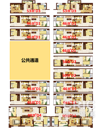 2#楼标准层平面图