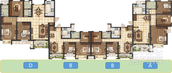 3号院6#标准层楼层平面图