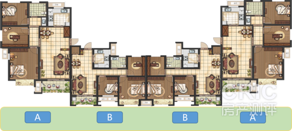 3号院5#标准层楼层平面图