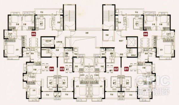 3号楼标准层平面图
