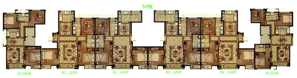 5#楼，14层，两梯两户，三个单元