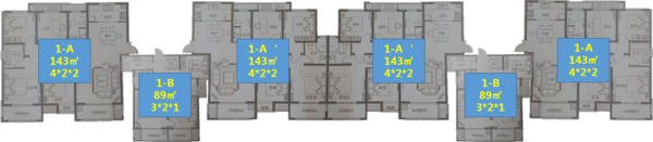 N3地块1/2号楼楼层平面图