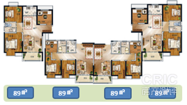 1、2、8、9、10#标准层楼层平面图
