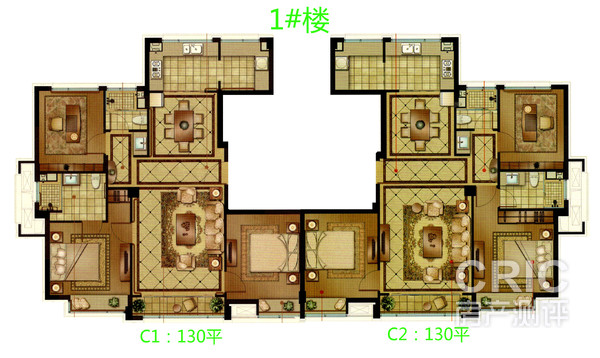 1#楼，16层，两梯两户