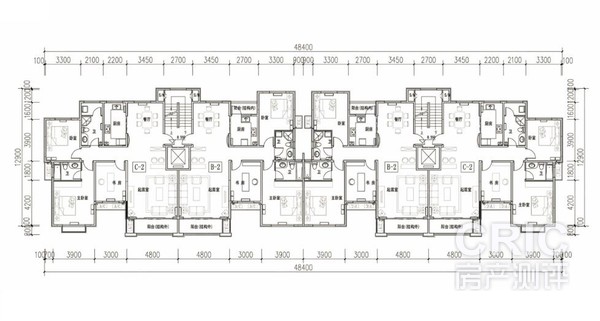 二街区6号楼4层平面图