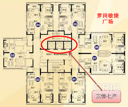 居住型公寓底层平面图