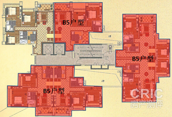 两房楼层平面图
