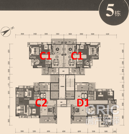 5栋户型分布示意图
